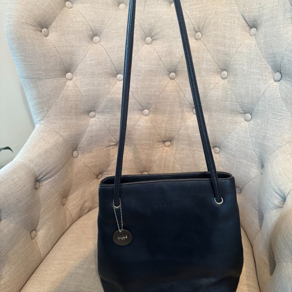 Nine West Tote Navy Leather 2 compartment